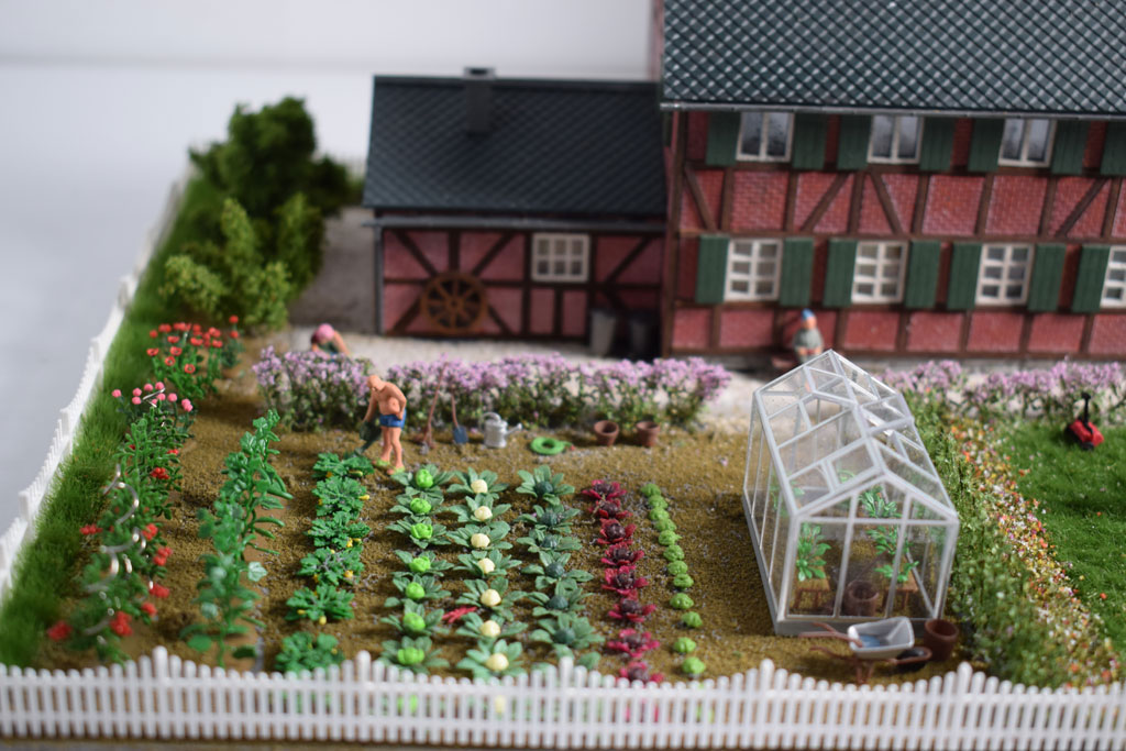 Garten mit Gemüse und Blumen